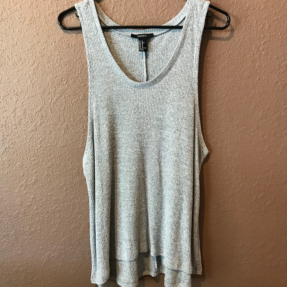 Grey Ribbed Tank Top BNWOT